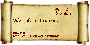 Vörös Luciusz névjegykártya